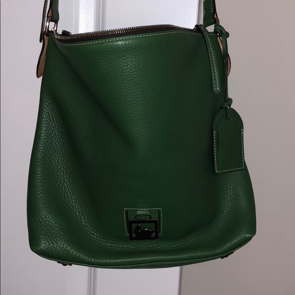 Kelly green leather Dooney & Bourke